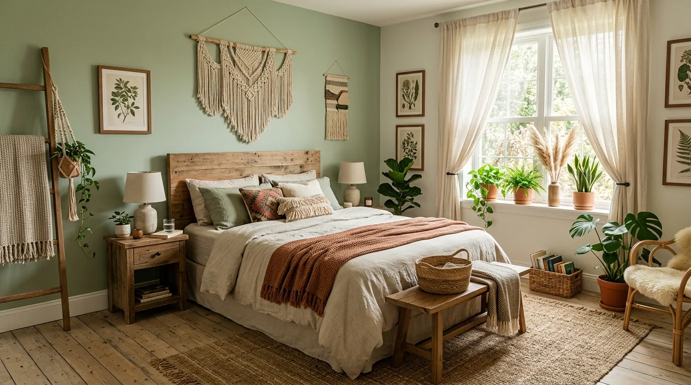 13 Calming Sage Green Boho Bedroom Ideas You'll Love
