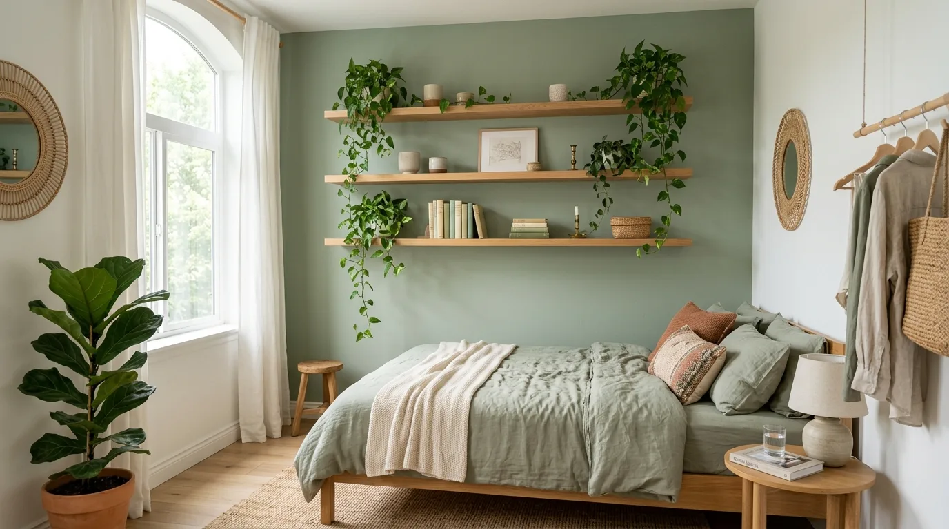 13 Calming Sage Green Boho Bedroom Ideas You'll Love idea 6