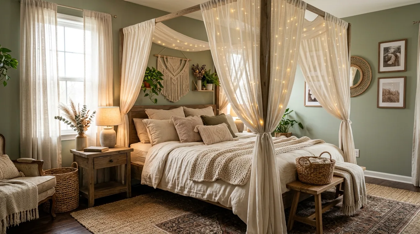 13 Calming Sage Green Boho Bedroom Ideas You'll Love idea 8
