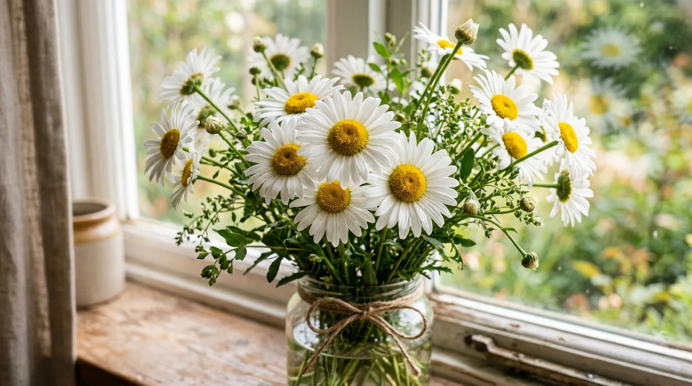 11 Cheerful White Flowers with Yellow Center Identification idea 11