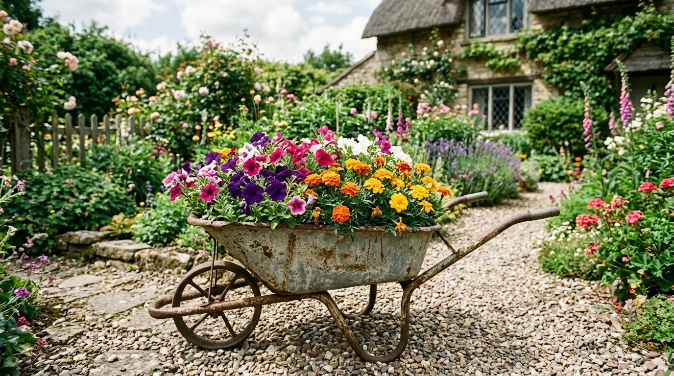 12 Clever Wheelbarrow Planter Ideas for Mobile Garden Charm idea 2
