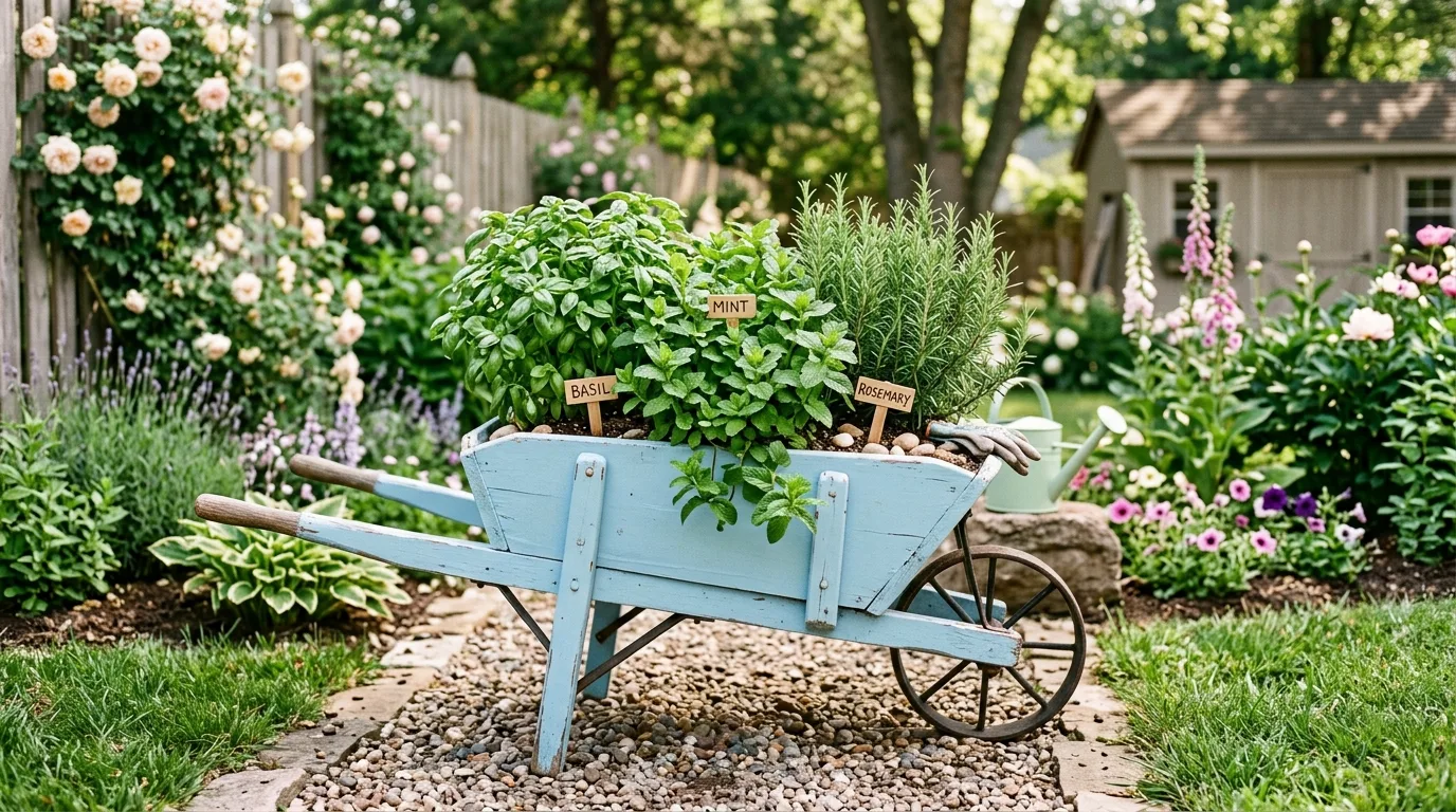 12 Clever Wheelbarrow Planter Ideas for Mobile Garden Charm idea 3