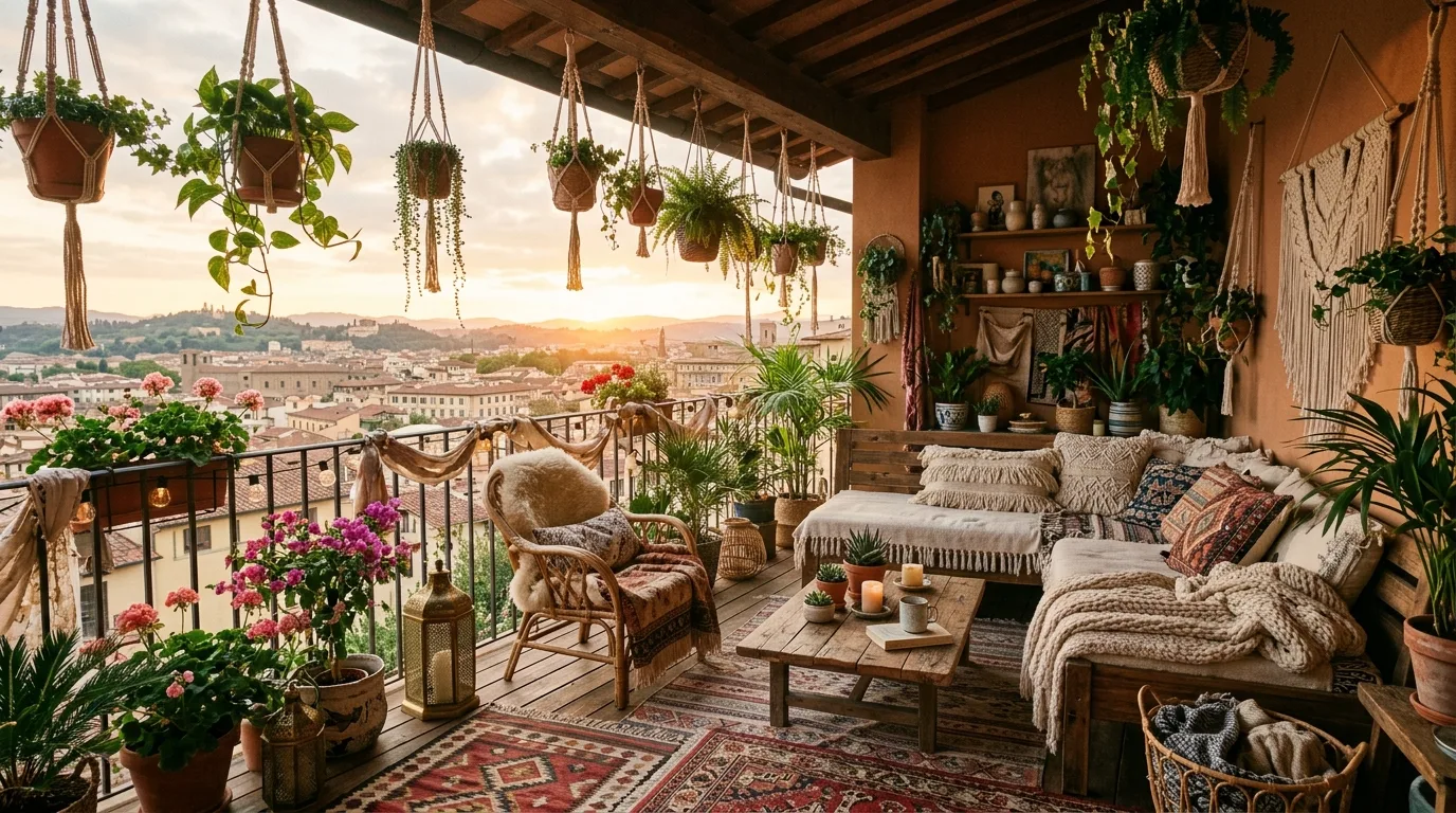 14 Cozy Boho Balcony Garden Ideas That You Can Create idea 13