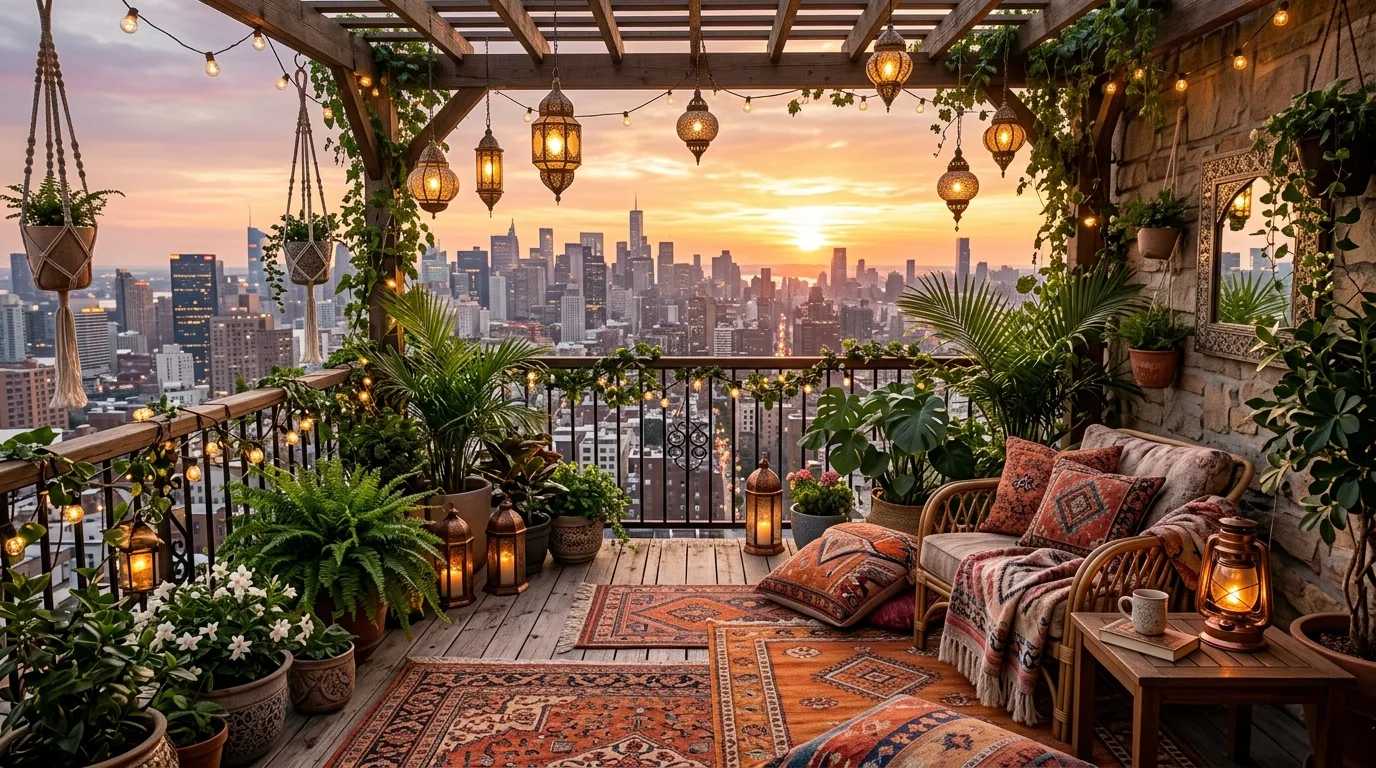 14 Cozy Boho Balcony Garden Ideas That You Can Create idea 14