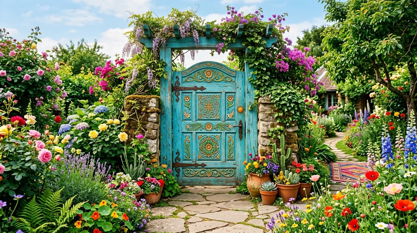 12 Creative Bohemian Garden Gate Ideas for Your Outdoor Space idea 2