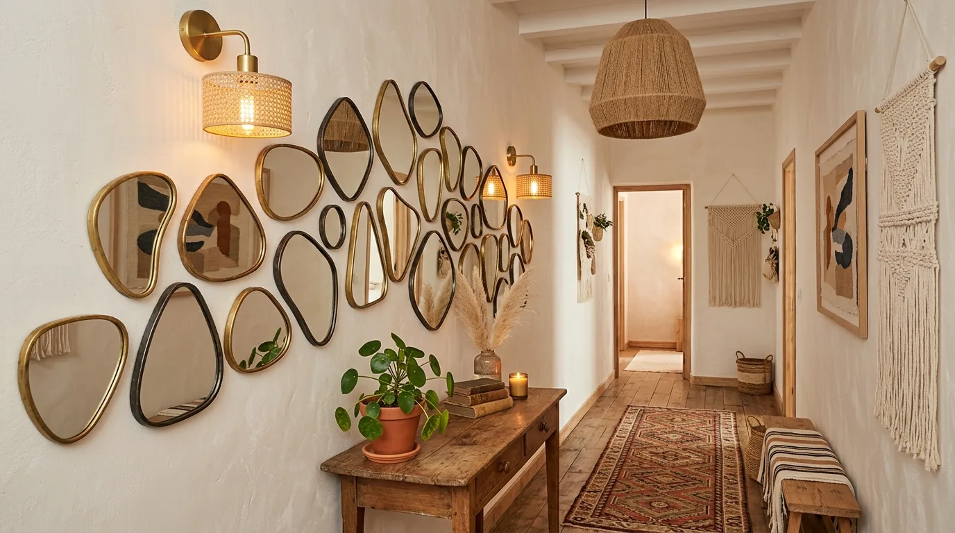 14 Creative Irregular Asymmetrical Wall Mirror Decor Ideas idea 2