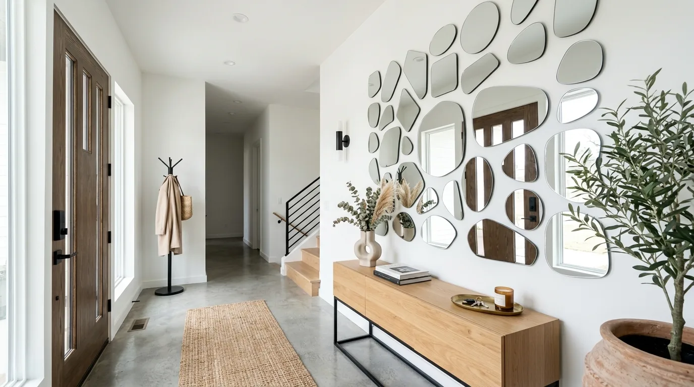 14 Creative Irregular Asymmetrical Wall Mirror Decor Ideas idea 4