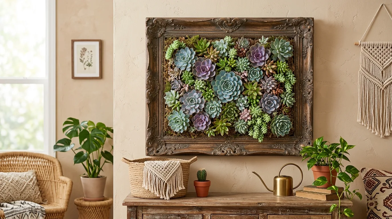 14 Creative Succulent Wall Art Ideas with Old Picture Frames