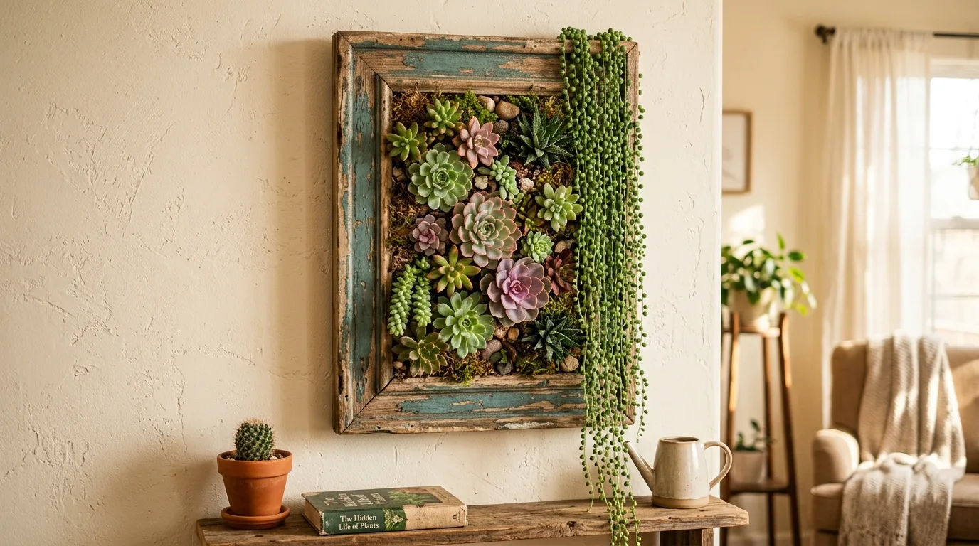 14 Creative Succulent Wall Art Ideas with Old Picture Frames idea 3