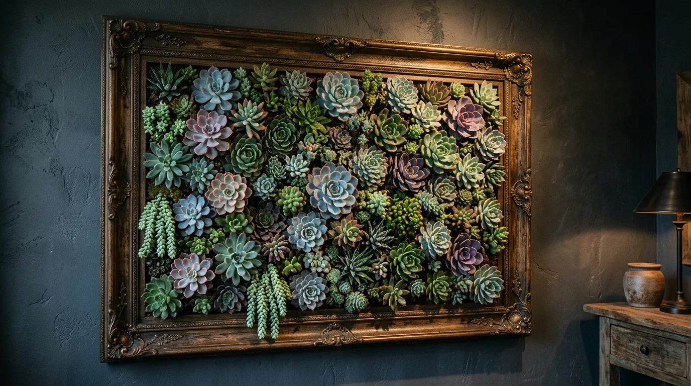 14 Creative Succulent Wall Art Ideas with Old Picture Frames idea 8