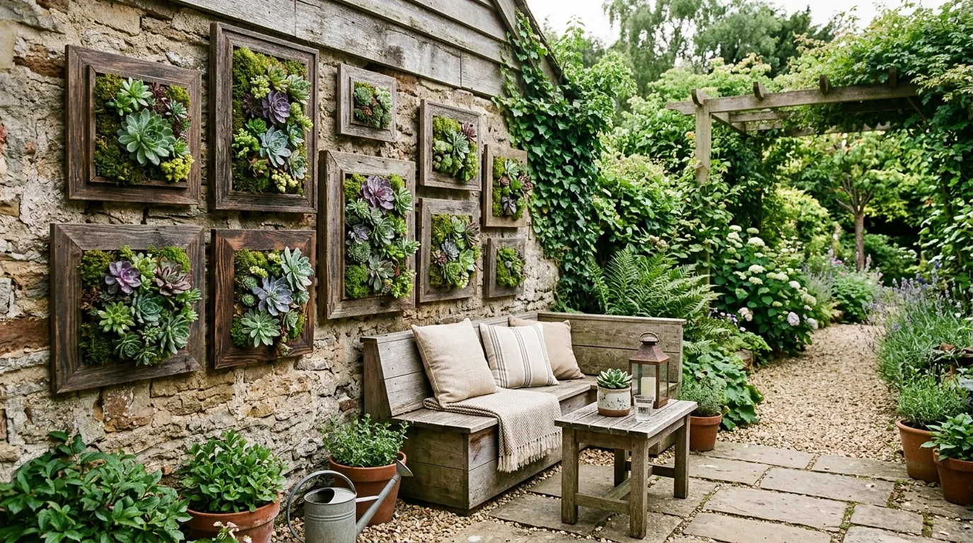 14 Creative Succulent Wall Art Ideas with Old Picture Frames idea 13