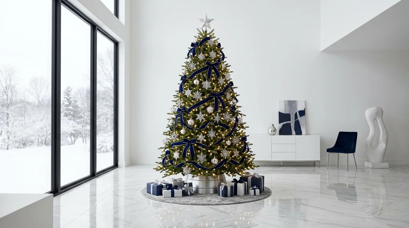 12 Elegant Blue and Silver Christmas Tree Ideas for Winter idea 2