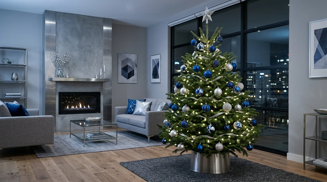 12 Elegant Blue and Silver Christmas Tree Ideas for Winter idea 7