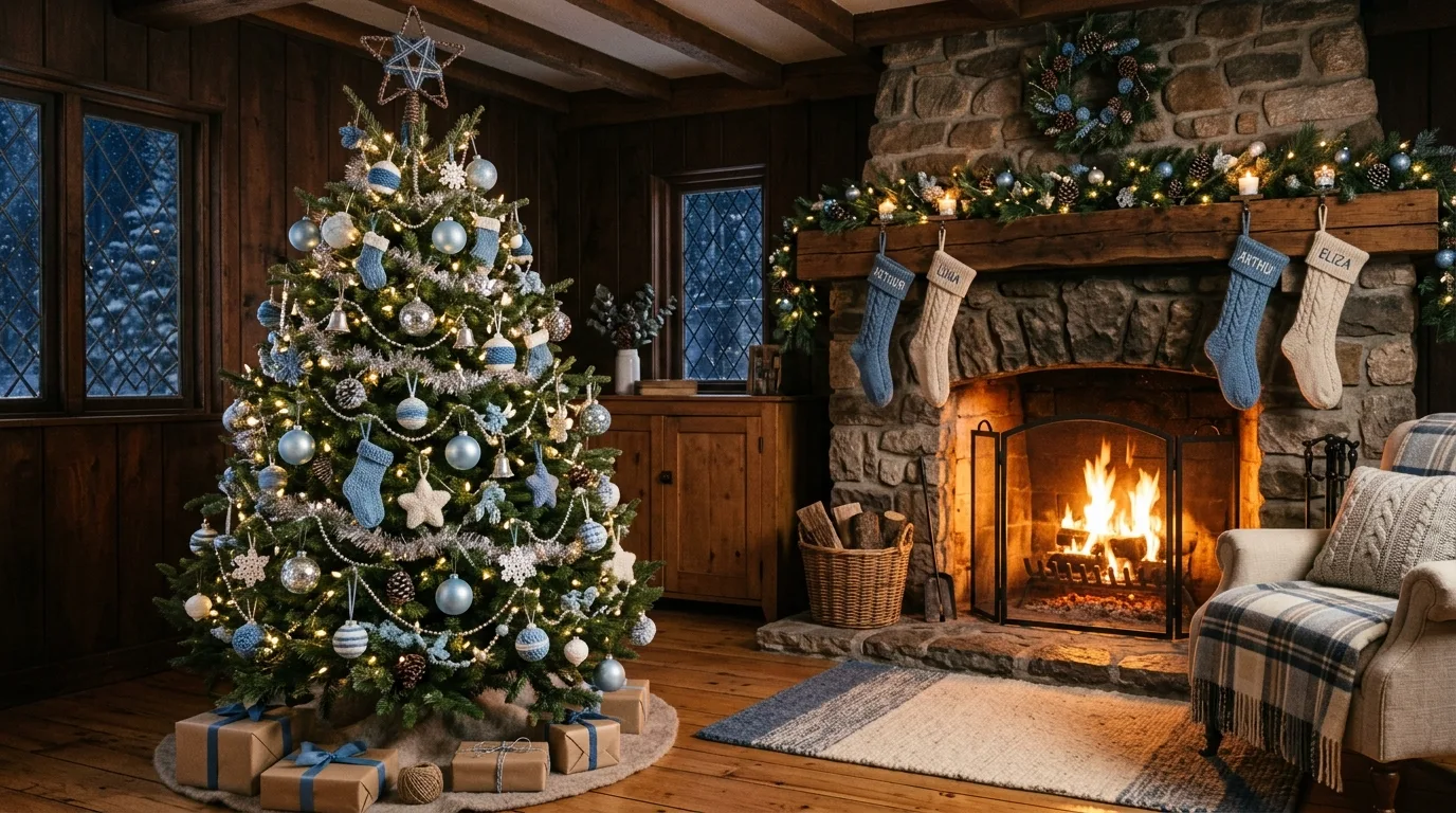 12 Elegant Blue and Silver Christmas Tree Ideas for Winter idea 9