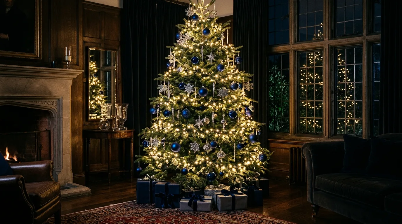 12 Elegant Blue and Silver Christmas Tree Ideas for Winter idea 12