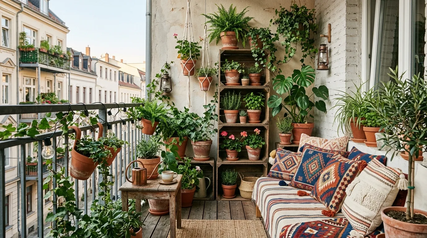 14 Flourishing Boho Balcony Garden Ideas for Small Spaces idea 2
