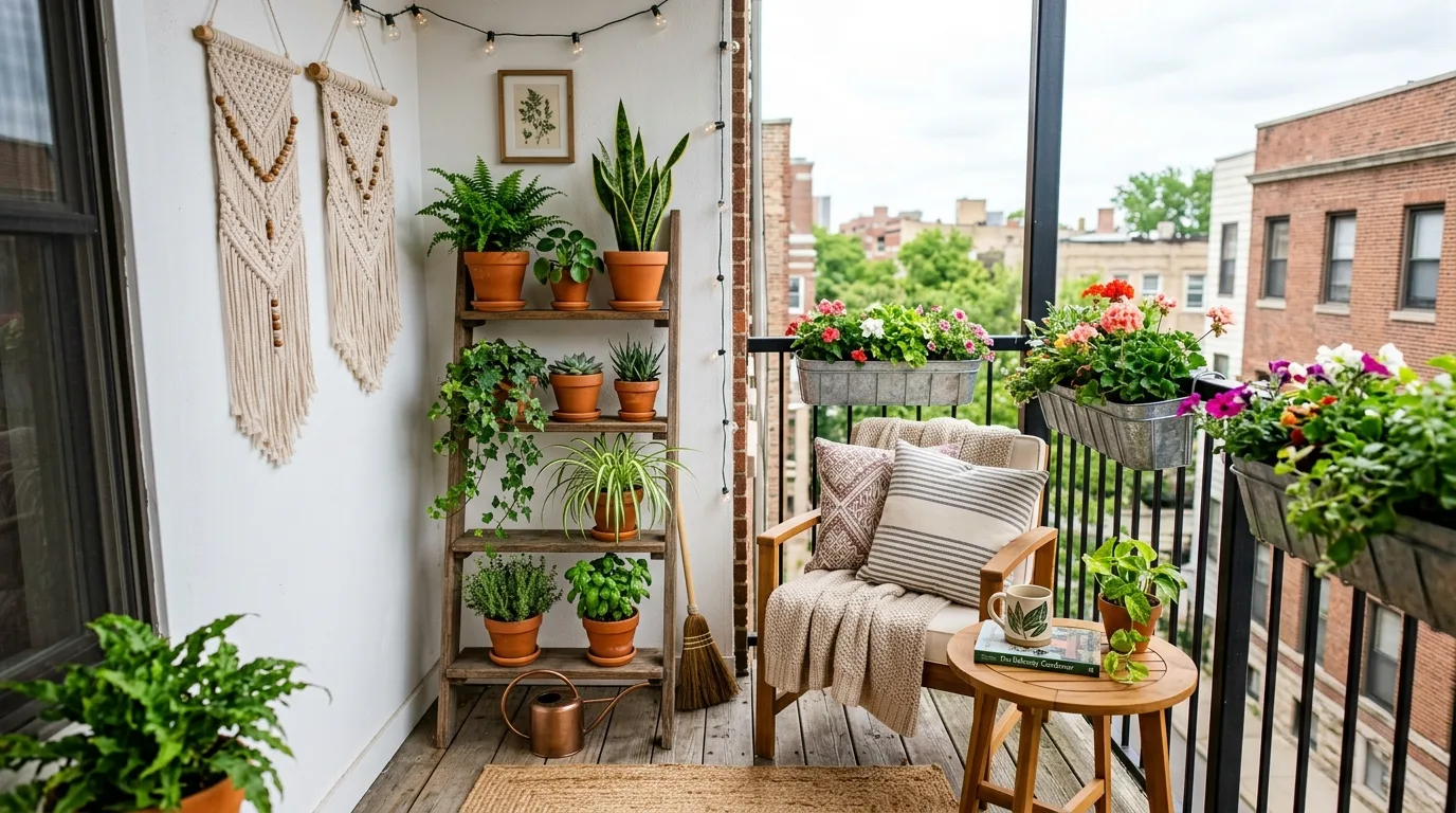 14 Flourishing Boho Balcony Garden Ideas for Small Spaces idea 13