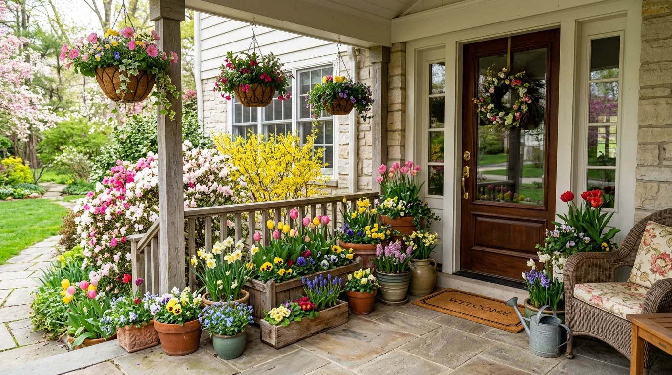 12 Fresh Spring Planter Ideas to Brighten Your Front Porch idea 12