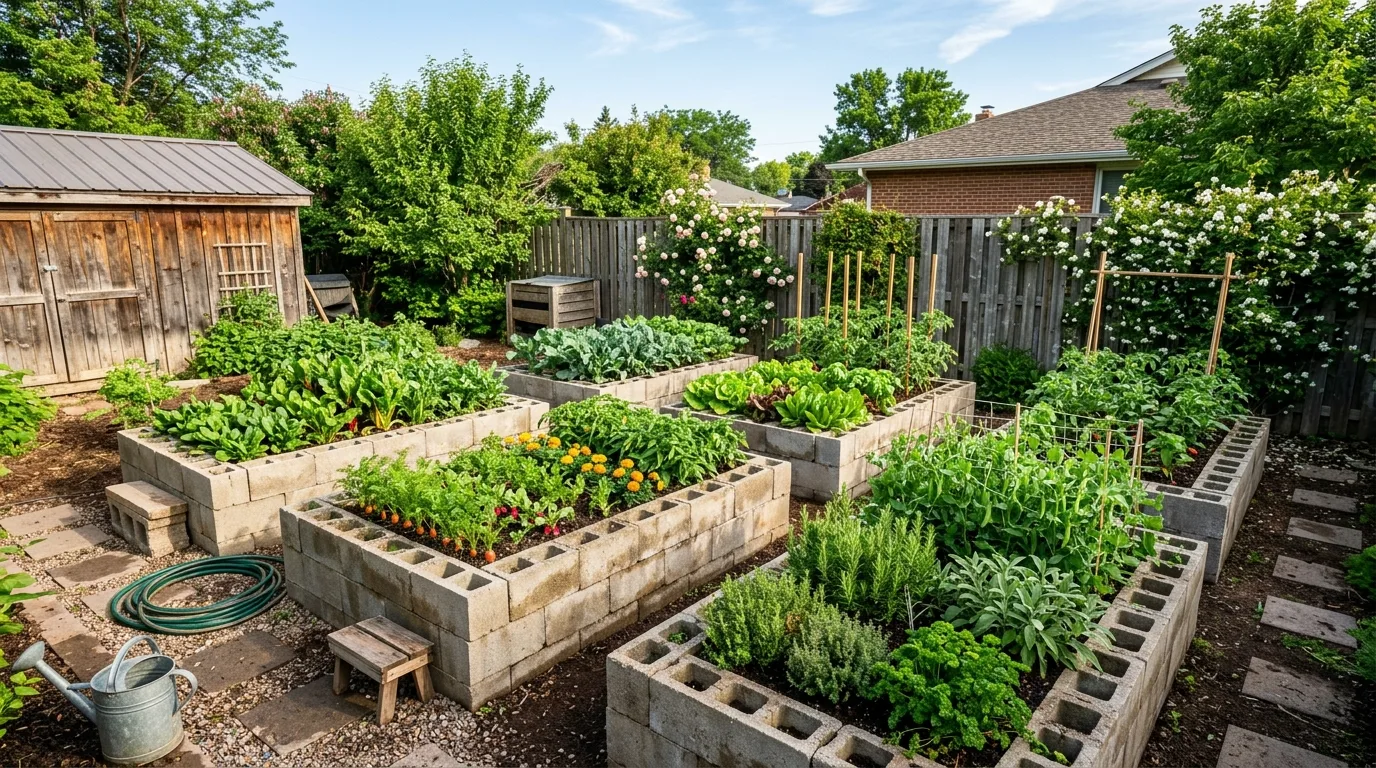 13 Genius Cinder Block Garden Ideas for Raised Beds and Planters