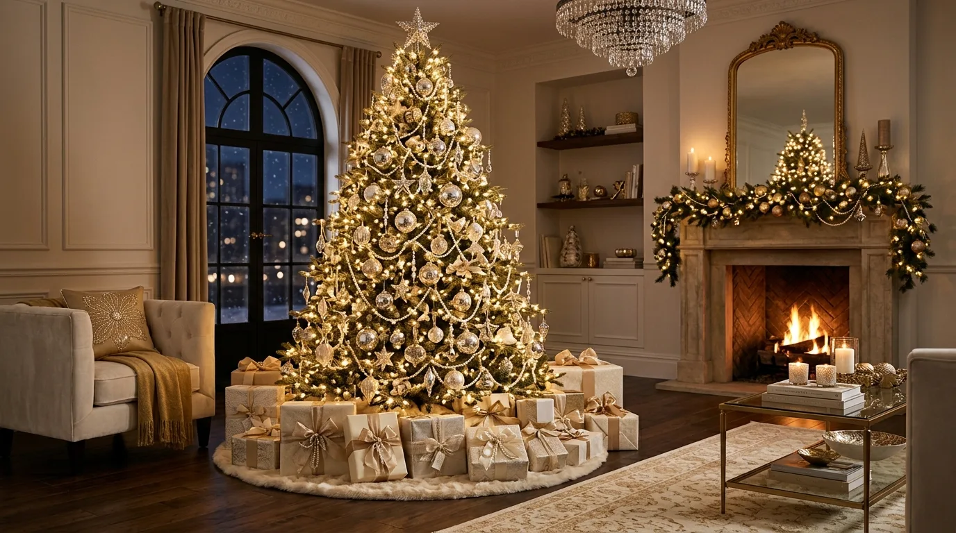 13 Glamorous Champagne Christmas Tree Ideas for a Luxe Holiday idea 3