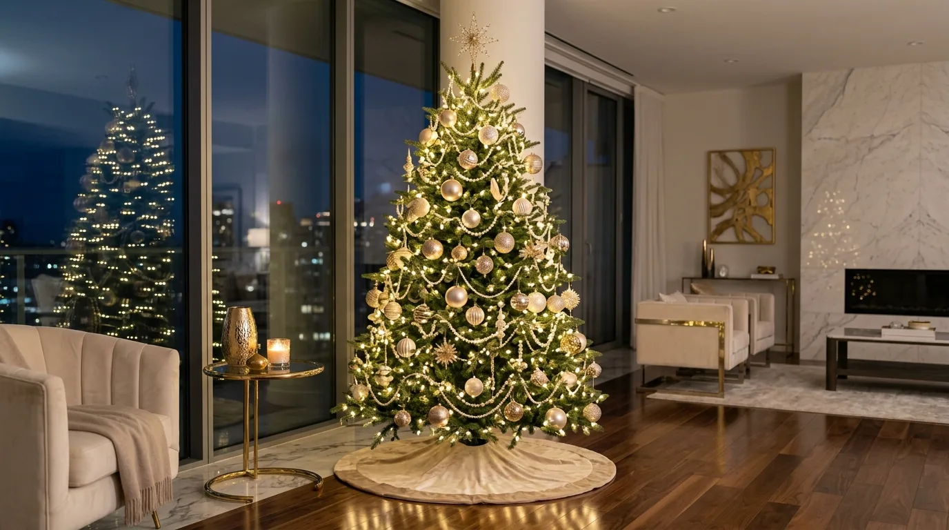 13 Glamorous Champagne Christmas Tree Ideas for a Luxe Holiday idea 8