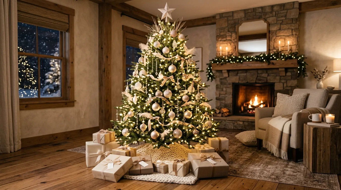 13 Glamorous Champagne Christmas Tree Ideas for a Luxe Holiday idea 10