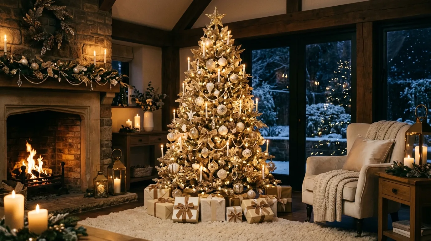 13 Glamorous Champagne Christmas Tree Ideas for a Luxe Holiday idea 12