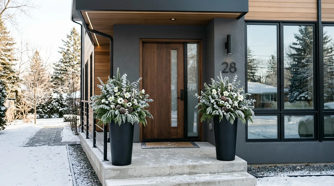 15 Gorgeous Winter Porch Pot Ideas for Cold Weather Curb Appeal idea 3