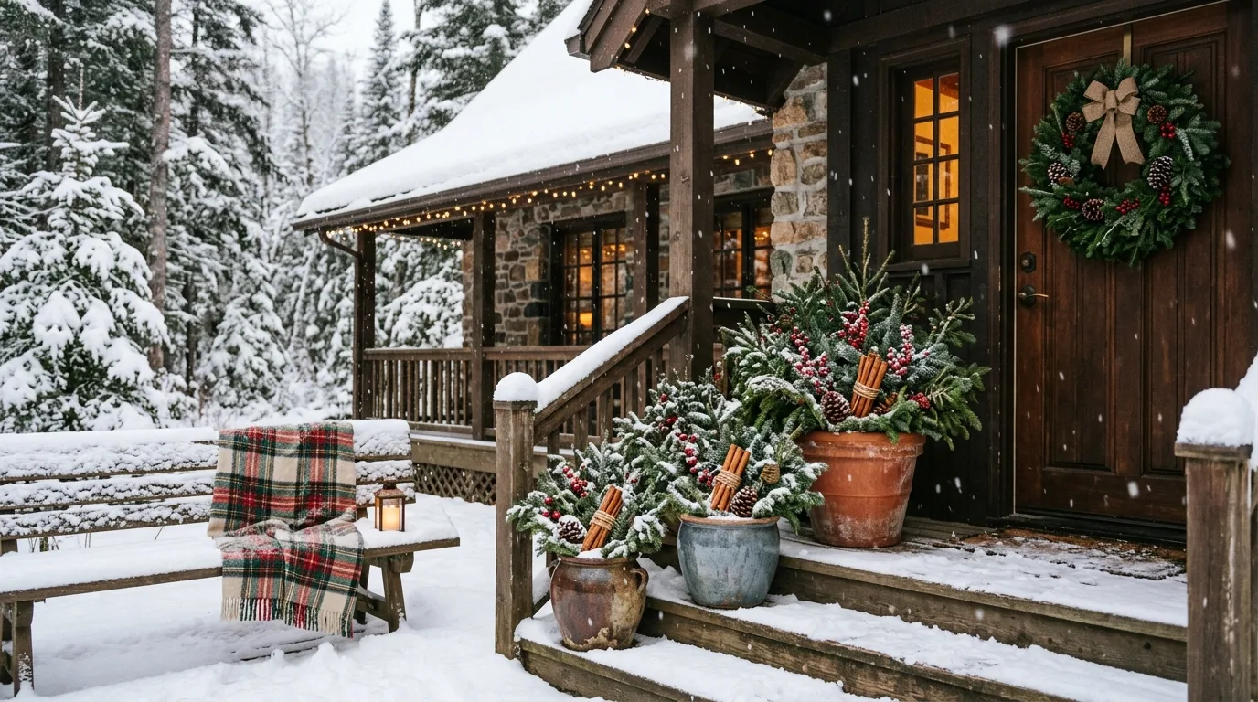 15 Gorgeous Winter Porch Pot Ideas for Cold Weather Curb Appeal idea 10