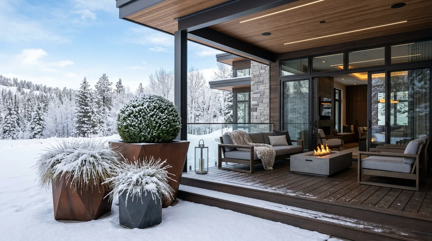 15 Gorgeous Winter Porch Pot Ideas for Cold Weather Curb Appeal idea 11