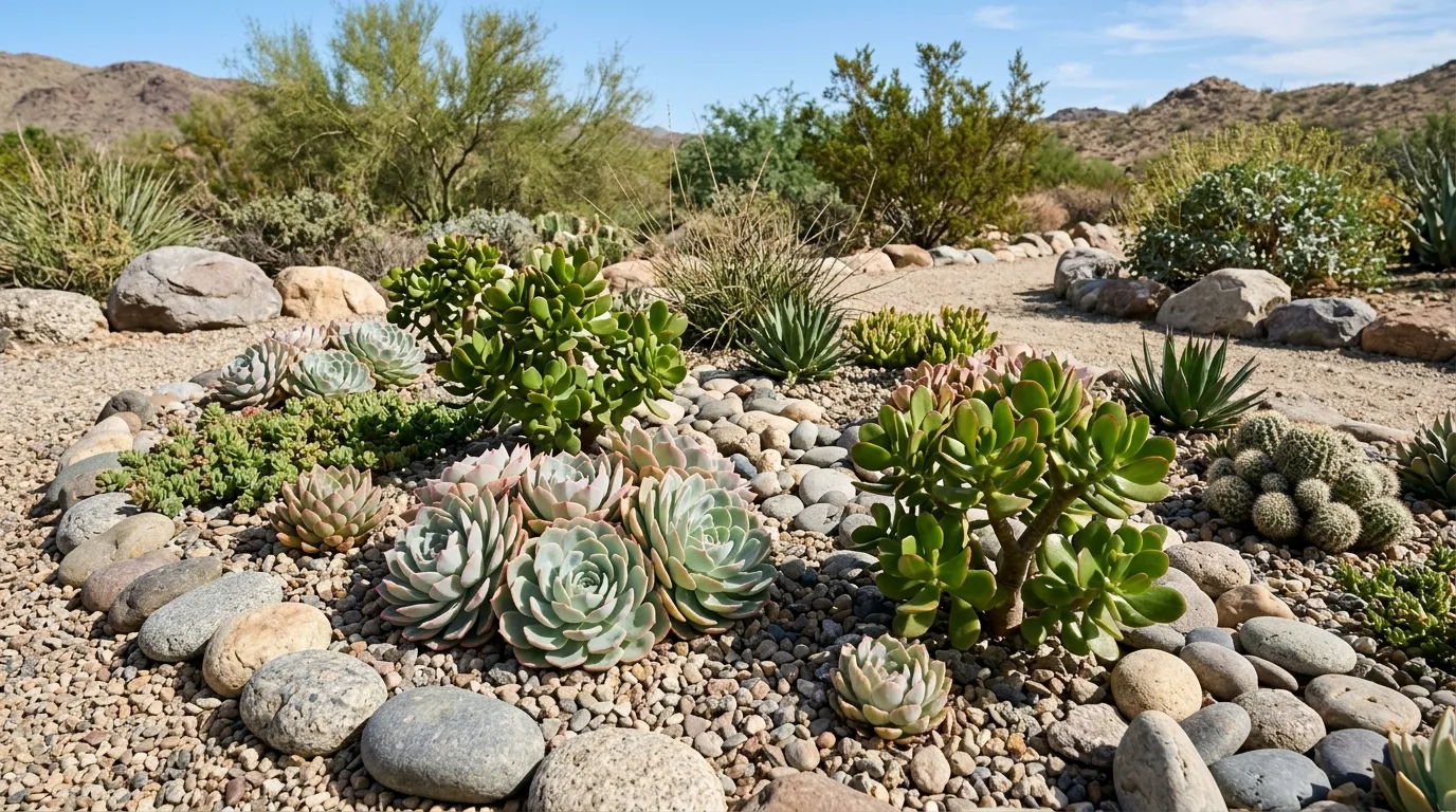 12 Naturalistic River Rock and Succulent Pairings for Serene Gardens
