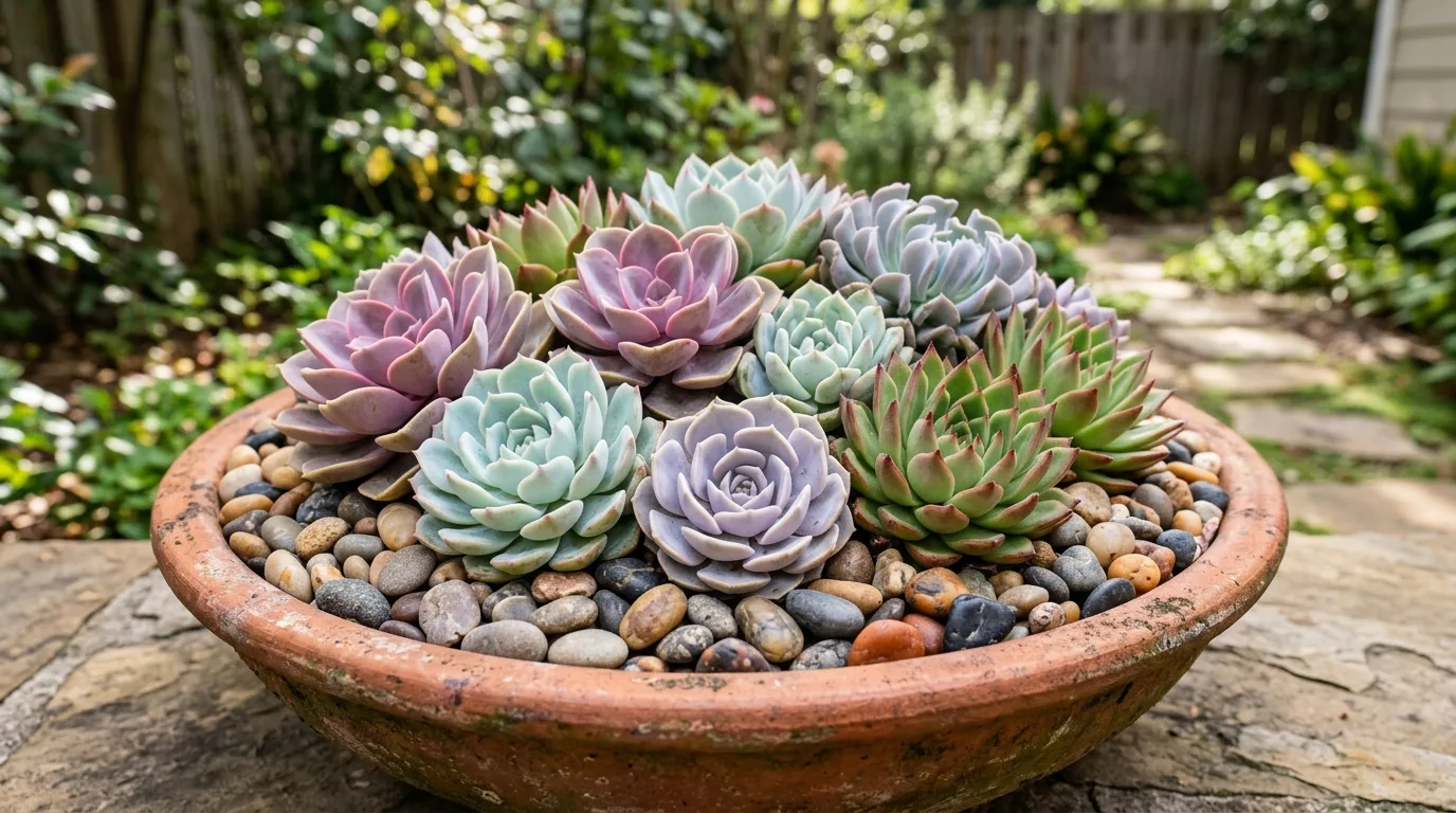 12 Naturalistic River Rock and Succulent Pairings for Serene Gardens idea 4