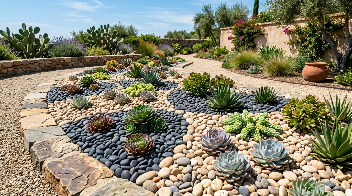 12 Naturalistic River Rock and Succulent Pairings for Serene Gardens idea 7