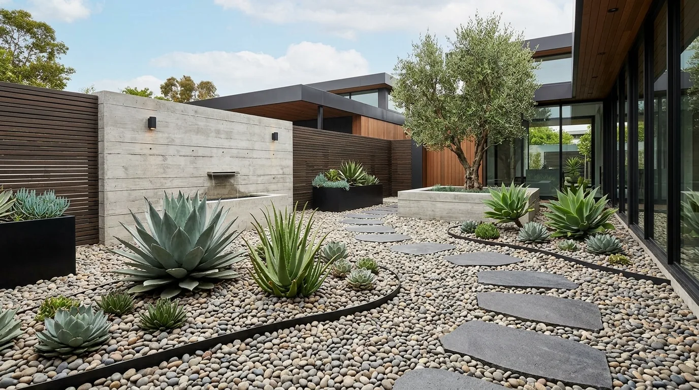 12 Naturalistic River Rock and Succulent Pairings for Serene Gardens idea 8