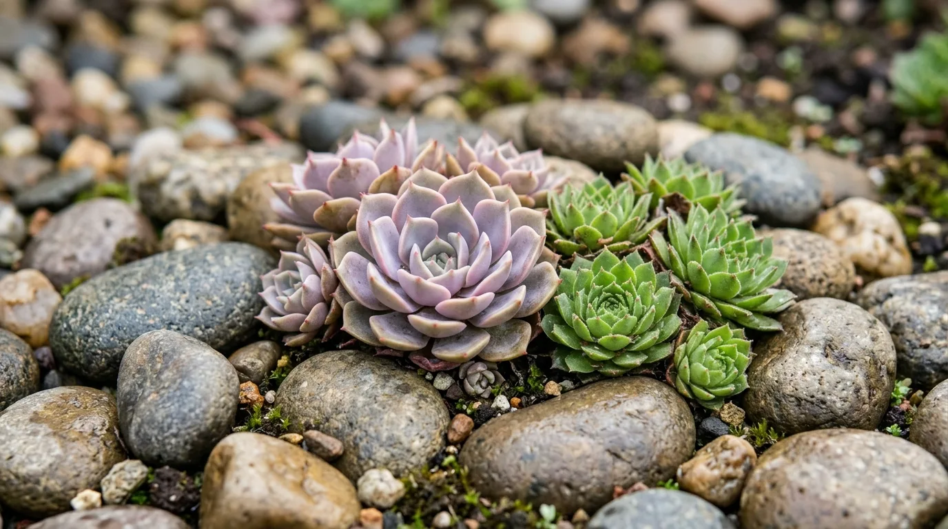 12 Naturalistic River Rock and Succulent Pairings for Serene Gardens idea 11