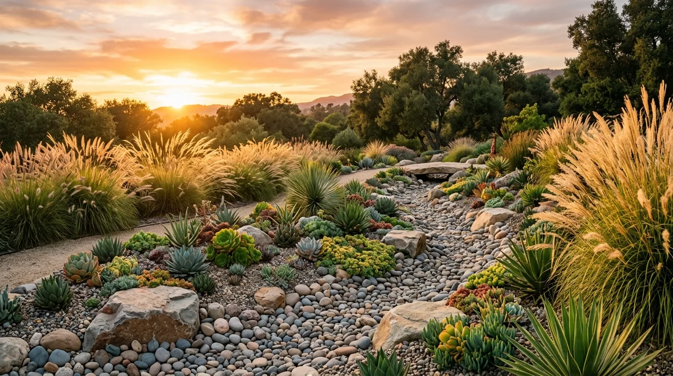 12 Naturalistic River Rock and Succulent Pairings for Serene Gardens idea 12