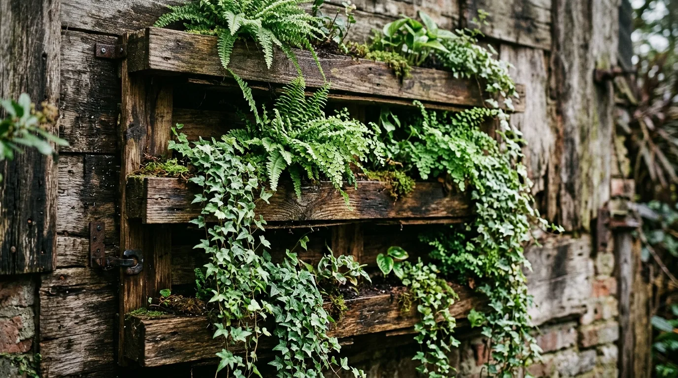 13 Rustic Wood Pallet Garden Ideas for Vertical Walls idea 5