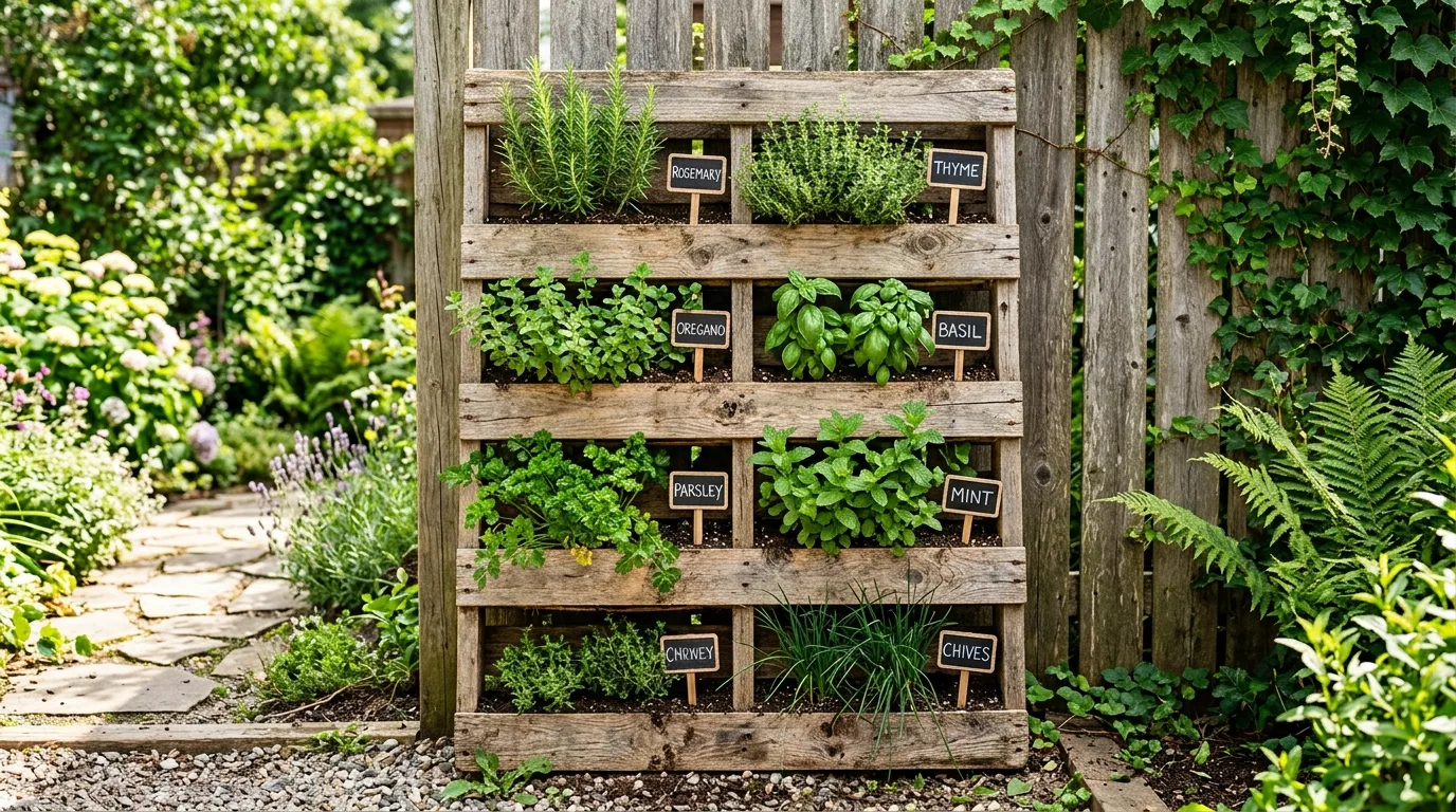 13 Rustic Wood Pallet Garden Ideas for Vertical Walls idea 6
