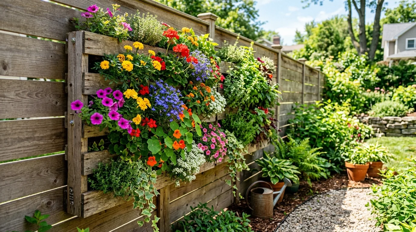 13 Rustic Wood Pallet Garden Ideas for Vertical Walls idea 11