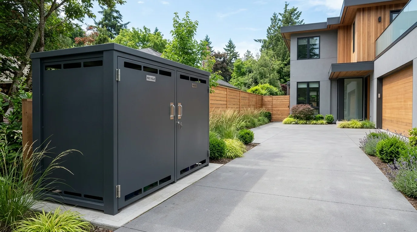 14 Simple Outdoor Garbage Storage Ideas That Hide the Bins idea 7