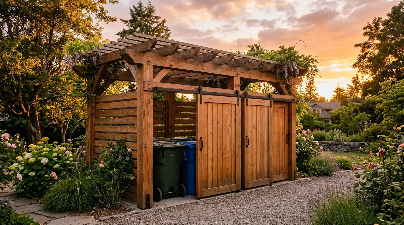 14 Simple Outdoor Garbage Storage Ideas That Hide the Bins idea 10