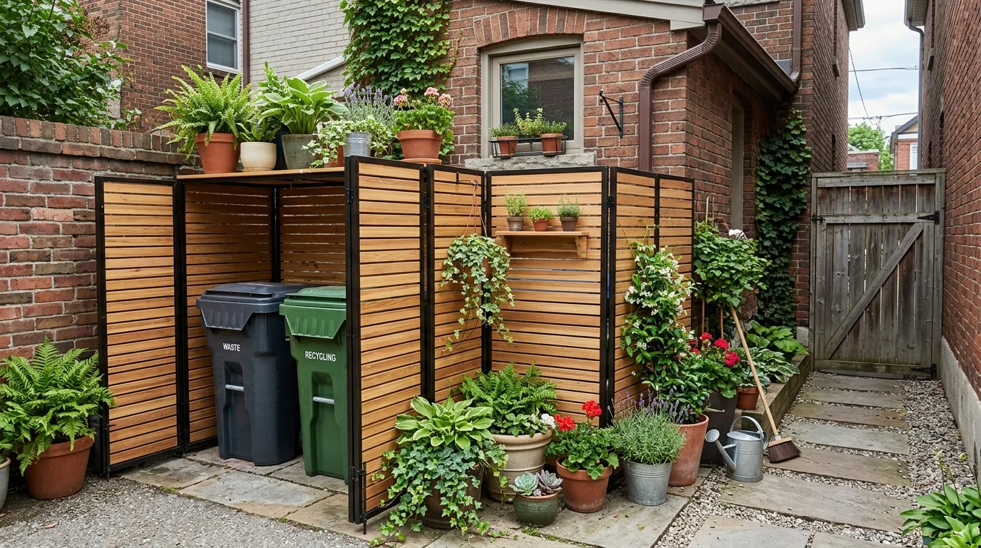 14 Simple Outdoor Garbage Storage Ideas That Hide the Bins idea 11
