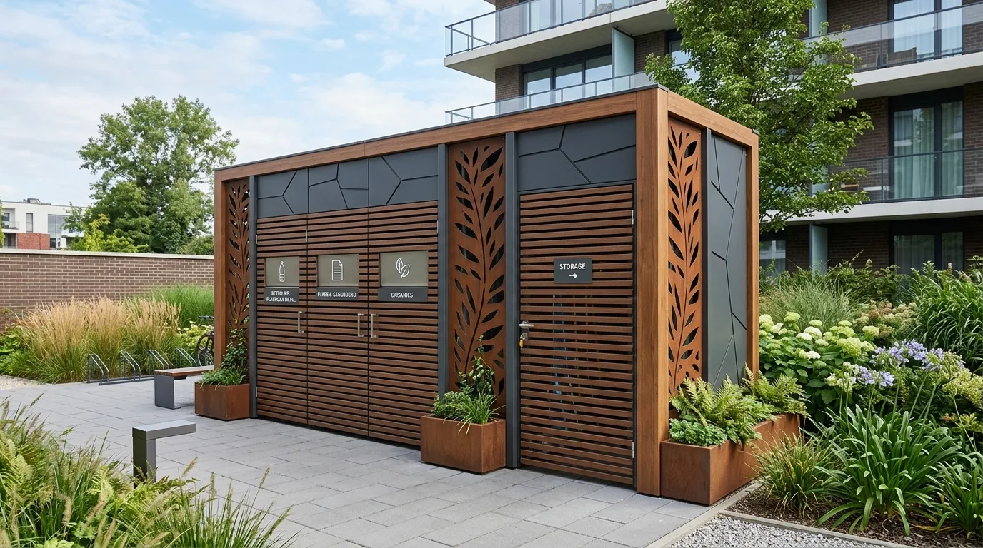 14 Simple Outdoor Garbage Storage Ideas That Hide the Bins idea 13