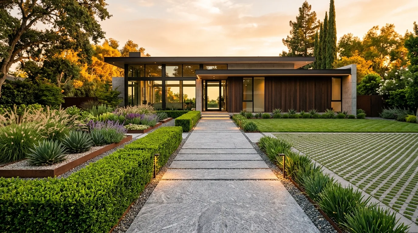 12 Sleek Modern Front Yard Ideas for Contemporary Curb Appeal idea 3