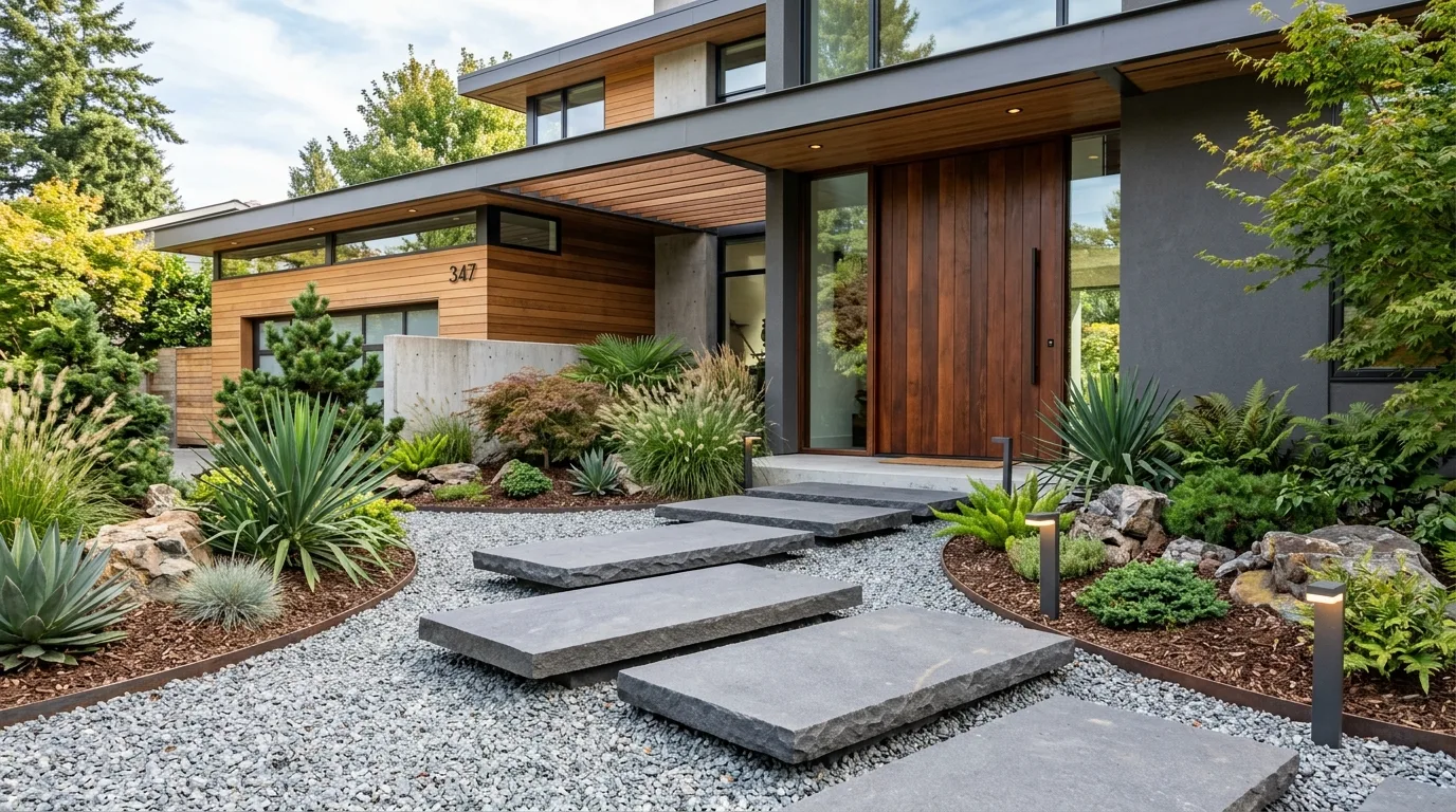 12 Sleek Modern Front Yard Ideas for Contemporary Curb Appeal idea 5
