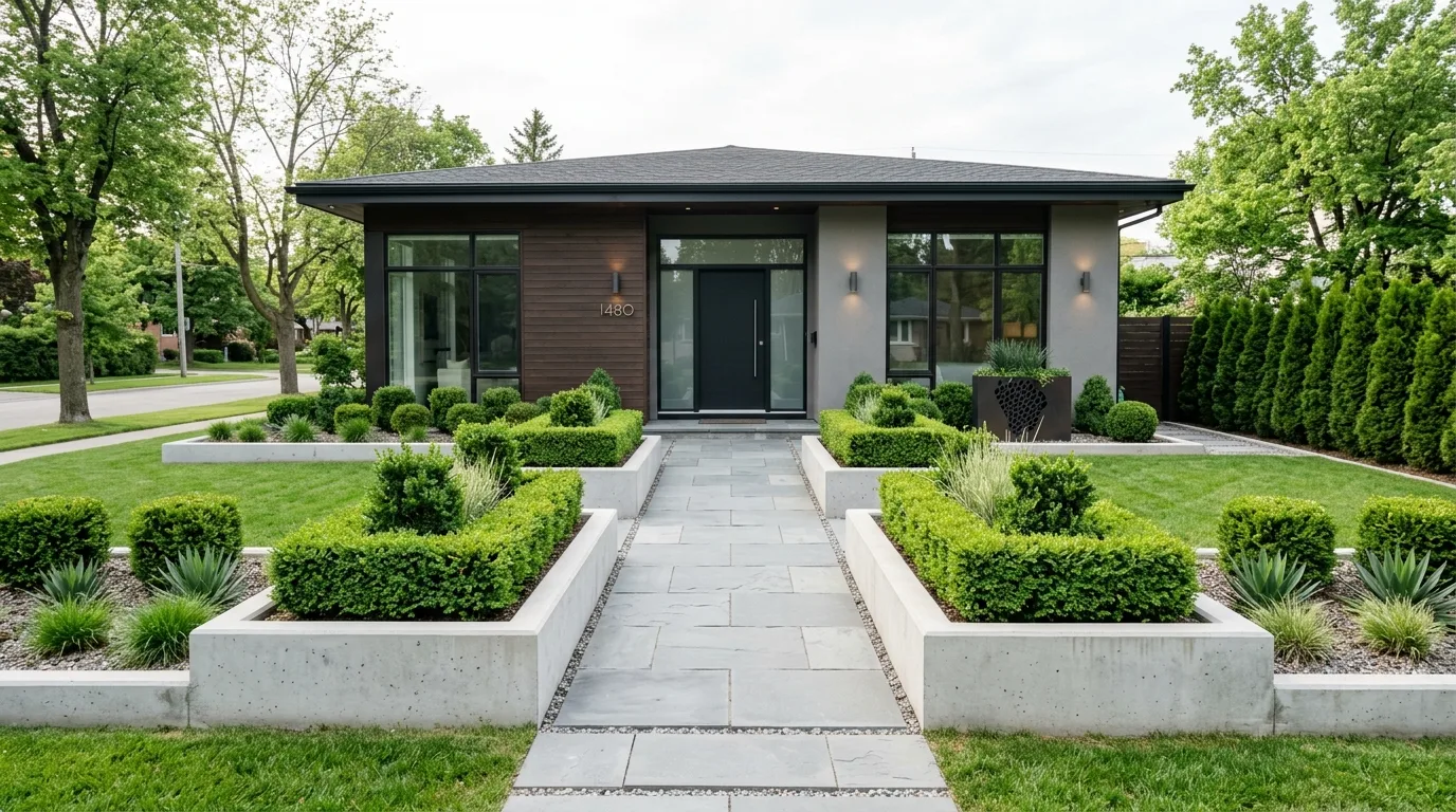 12 Sleek Modern Front Yard Ideas for Contemporary Curb Appeal idea 6