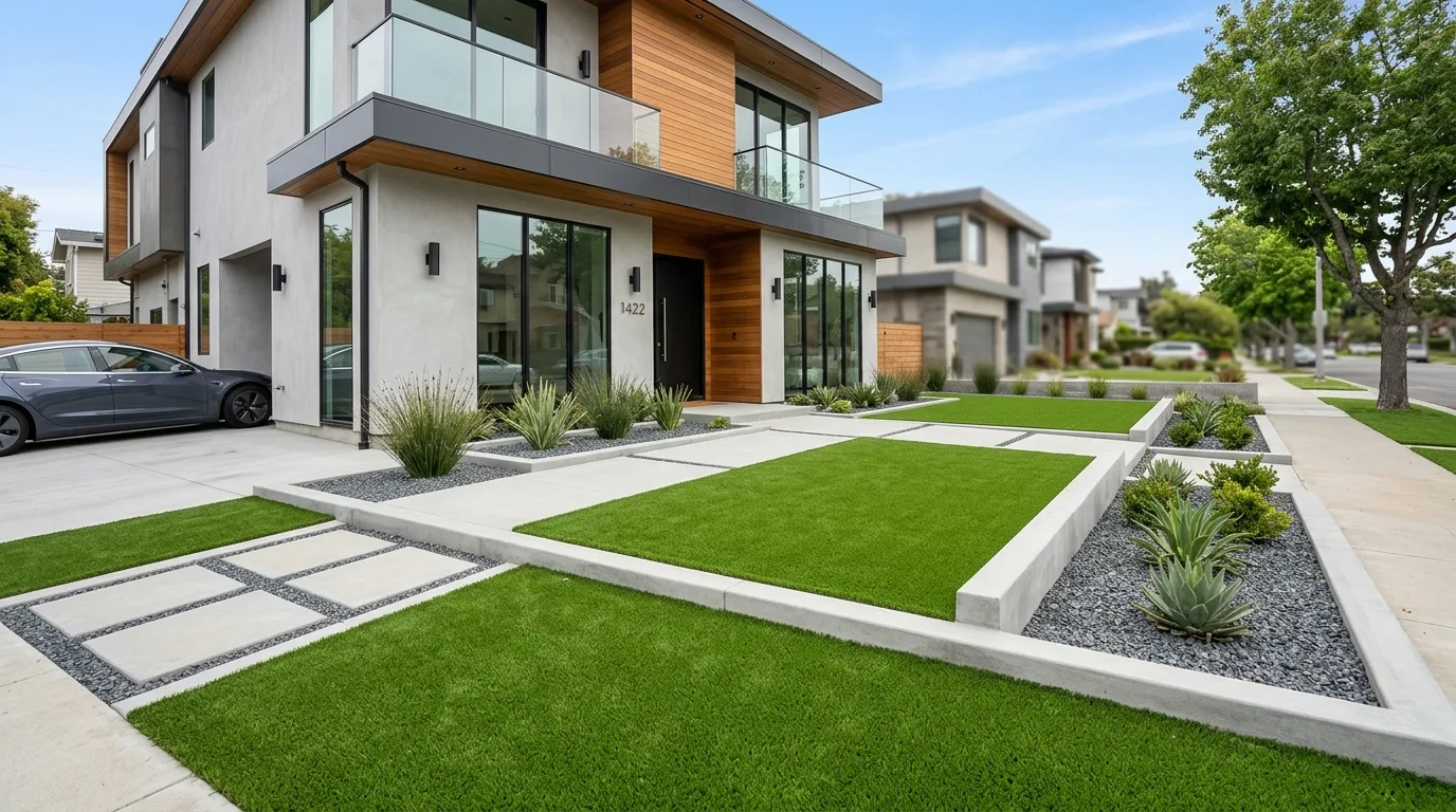 12 Sleek Modern Front Yard Ideas for Contemporary Curb Appeal idea 7