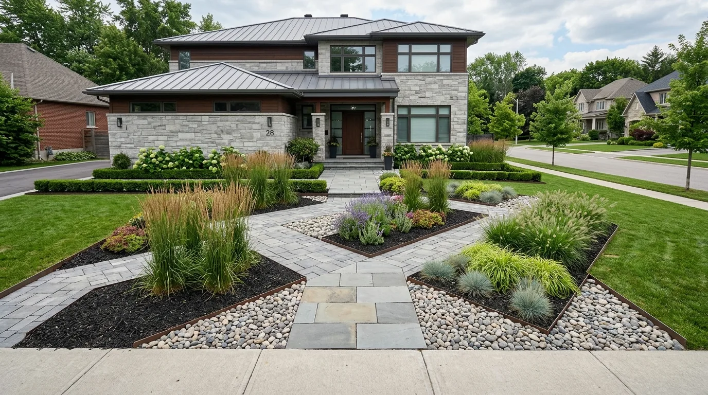 12 Sleek Modern Front Yard Ideas for Contemporary Curb Appeal idea 8