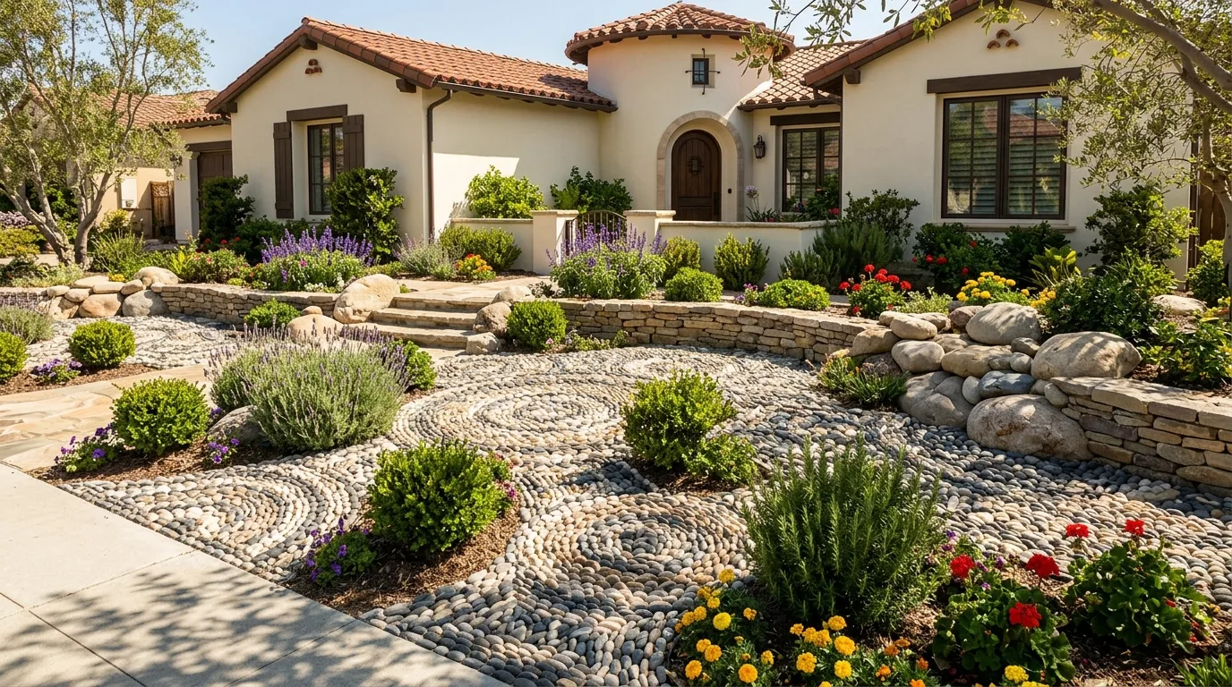 15 Stunning Front Yard Landscaping Ideas with Rocks and Stones idea 11