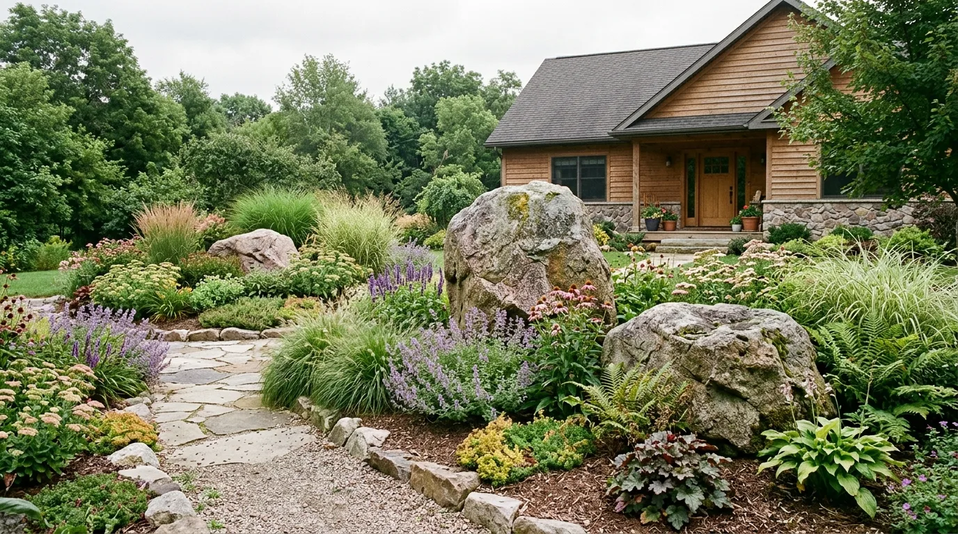 15 Stunning Front Yard Landscaping Ideas with Rocks and Stones idea 13